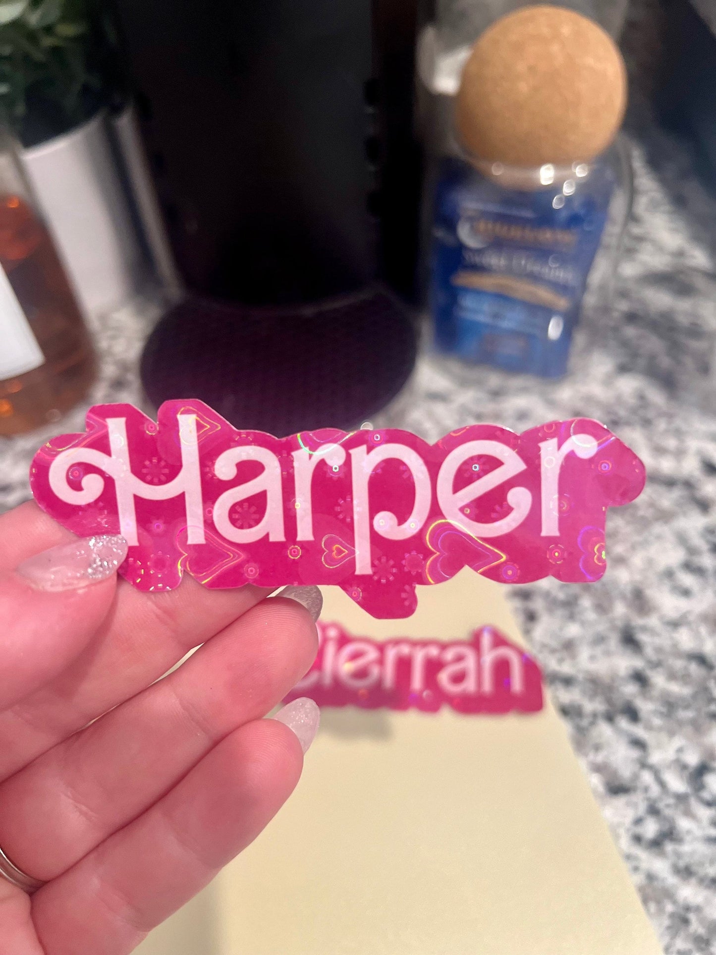 FREE * SHIPPING! Customized Holographic Name Decal Sticker,Party Favor, Retro, Personalized Name Sticker,Stanley Name Sticker