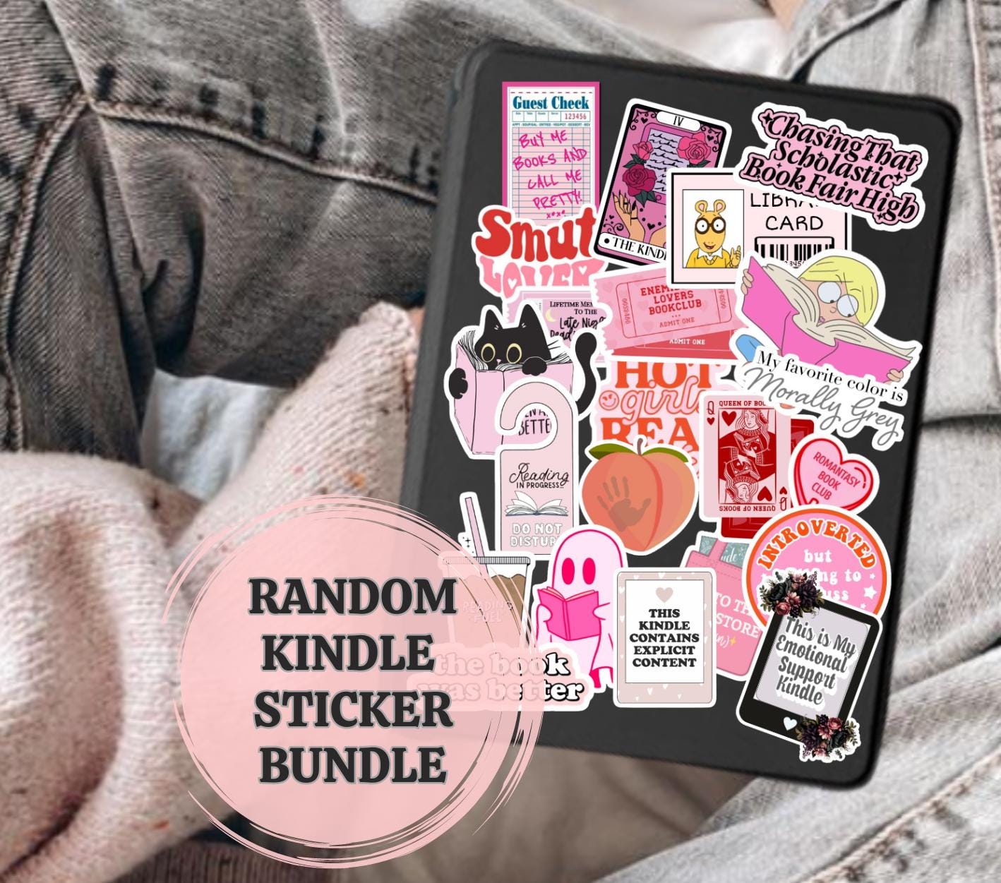 FREE SHIPPING! 5 or 10 Pack Kindle Book Stickers, Bookish Sticker Pack, Reader Themed Waterproof Book, Bookworm Stickers, Book Lover Gift