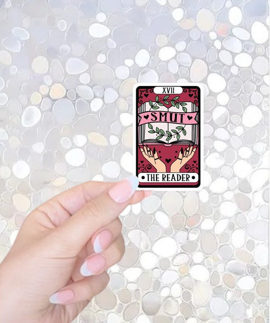 Smut The Reader, Tarot Card Spicy Book Sticker, Bookish Sticker, Book lover gift, Kindle Sticker, Smut Reader, Reading lover e-reader