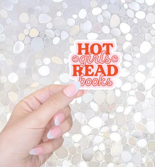 Hot Girls Read Books, Bookish Sticker, Book lover gift, Bookish Merch, Kindle Sticker, Smut Reader, Reading lover e-reader, Kindle Sticker