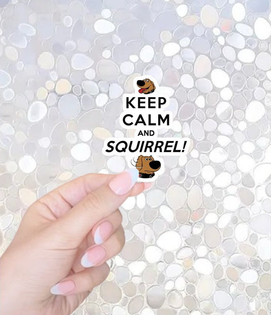 Free Shipping- Keep Calm and Squirrel Sticker