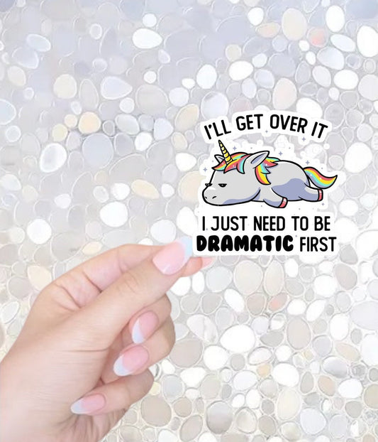 FREE SHIPPING! Funny Dramatic Unicorn, Sarcastic Mental Health Sticker for Kindle, Laptop, Waterbottle