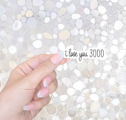 FREE SHIPPING- I love you 3000, Superhero Quotes Sticker
