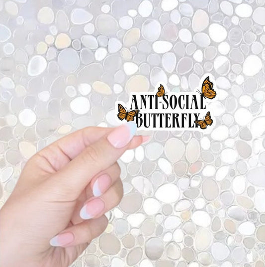 Free Shipping! Anti-Social Butterfly Sticker, Introvert Sticker for Kindle