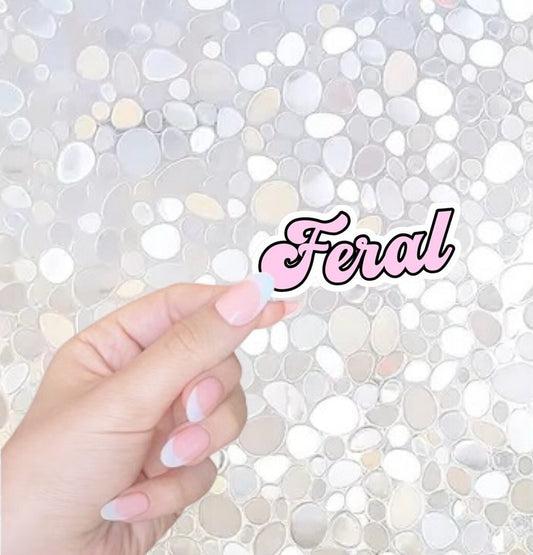 Free Shipping- Feral Sticker, Funny Kindle Sticker, Sarcastic Waterbottle Sticker