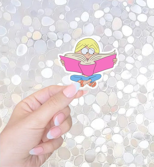 Free* Shipping- Lizzie Reading Sticker, Y2K, 90s, Kindle Sticker