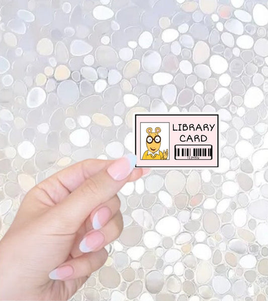 Free Shipping- Arthur Library Card Sticker- Y2k Sticker, Bookish Sticker, Kindle Sticker