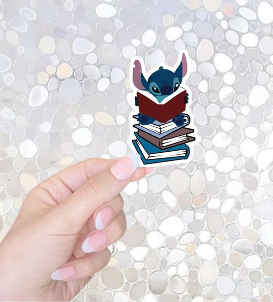 FREE SHIPPING! Nose Stuck in a Book Sticker - Stitch sticker, BookTok, Bookworm, Library, Kindle Sticker