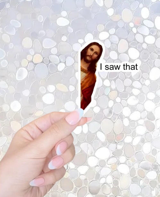 Free Shipping- I Saw That, Funny Jesus Kindle Sticker, Judging Jesus