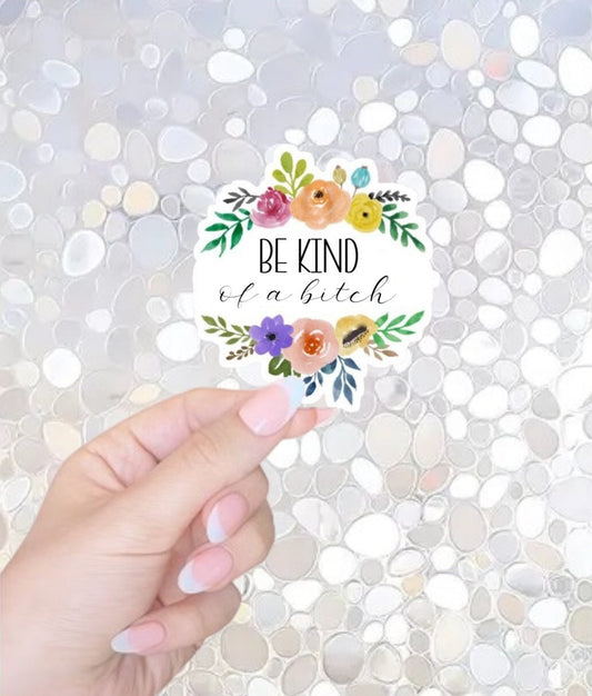 Free Shipping- Be Kind of a Bitch, Funny Kindle, Waterbottle, Laptop Sticker