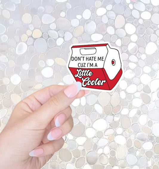 Free Shipping- Don't Hate Me Cuz I'm a Little Cooler, Funny Kindle, Waterbottle, Laptop Sticker