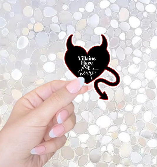 Free Shipping- Villians Have My Heart Bookish Sticker for Kindle, Waterbottle, Laptop