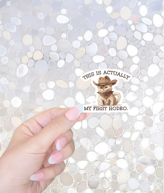 Free Shipping- This Is Actually My First Rodeo, Funny Sticker for Kindle, Waterbottle, Laptop