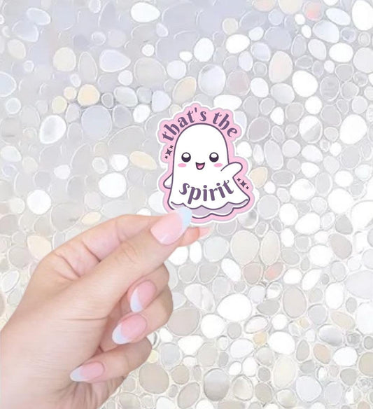 Free Shipping- That's The Spirit, Cute Ghost Sticker for Kindle, Waterbottle, Laptop