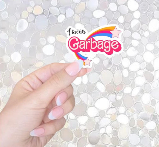 Free Shipping-I Feel Like Garbage- Funny Retro Sticker for Kindle, Waterbottle, Laptop