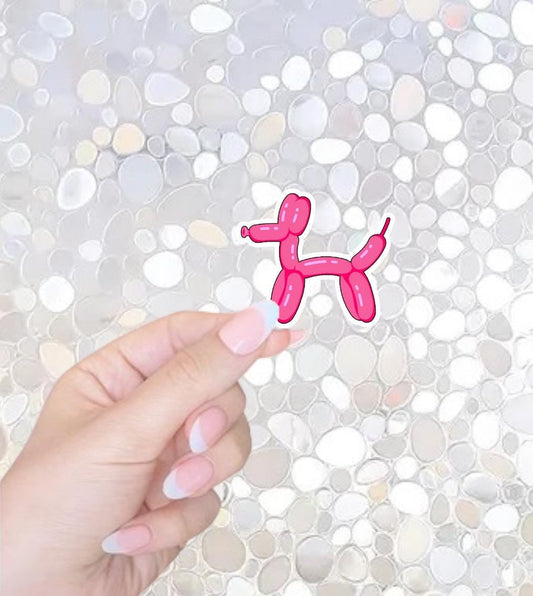 Free Shipping- Cute Pink Balloon Dog Sticker for Kindle, Waterbottle, Laptop
