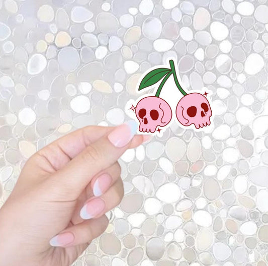 Free Shipping- Skull Cherries Sticker for Kindle, Laptop, and Waterbottle