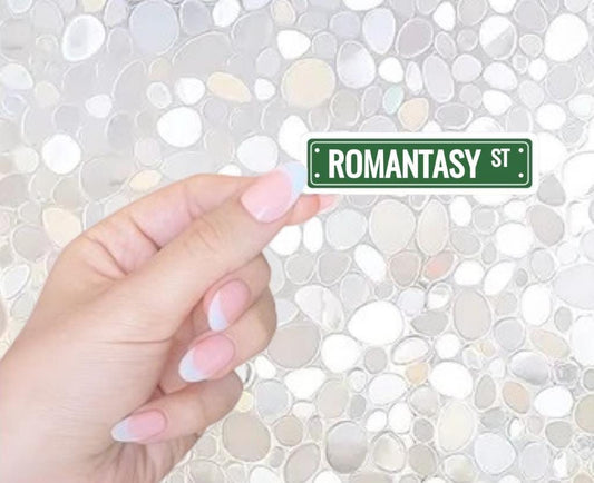 Free Shipping- Romantasy Street Sign Sticker, Bookish Sticker for Kindle, Waterbottle, Laptop