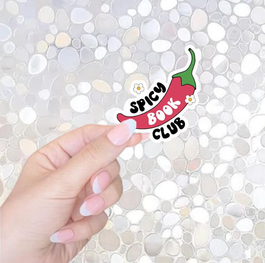 Free Shipping- Spicy Book Club, Bookish Hot Pepper Sticker for Kindle, Waterbottle, Laptop