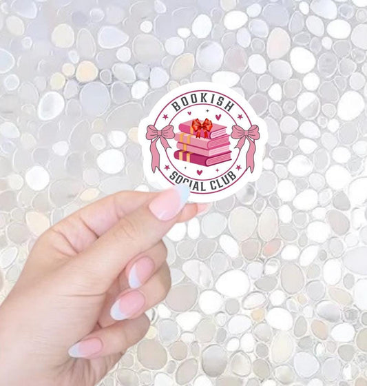 Free Shipping- Bookish Social Club- Cute Bookish Sticker for Kindle, Waterbottle, Laptop
