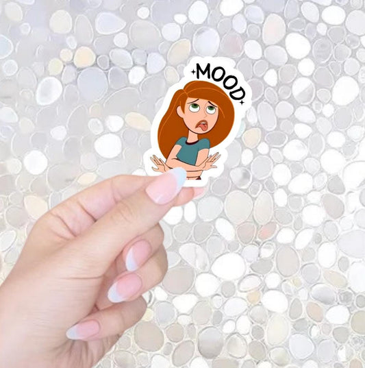 Free Shipping- *Mood* Kim Y2K Sticker for Kindle, Waterbottle, Laptop