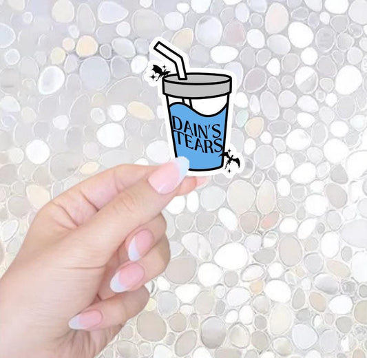 Free Shipping- Dain's Tears- Fourth Wing Bookish Sticker for Kindle, Waterbottle, Laptop