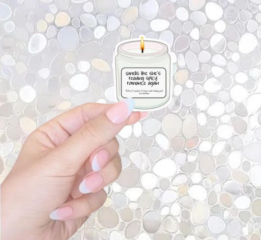 Free Shipping- Spicy Romance Candle Bookish Sticker for Kindle, Laptop, Waterbottle