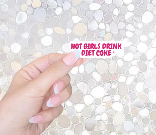 Free Shipping- Hot Girls Drink Soda- Cute Girly Sticker for Kindle, Waterbottle, Laptop